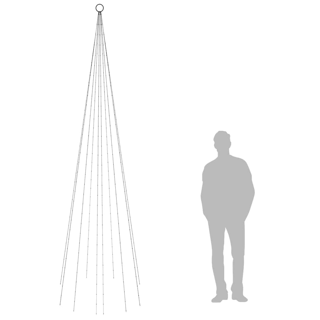 343522 vidaXL Christmas Tree on Flagpole Warm White 310 LEDs 300 cm