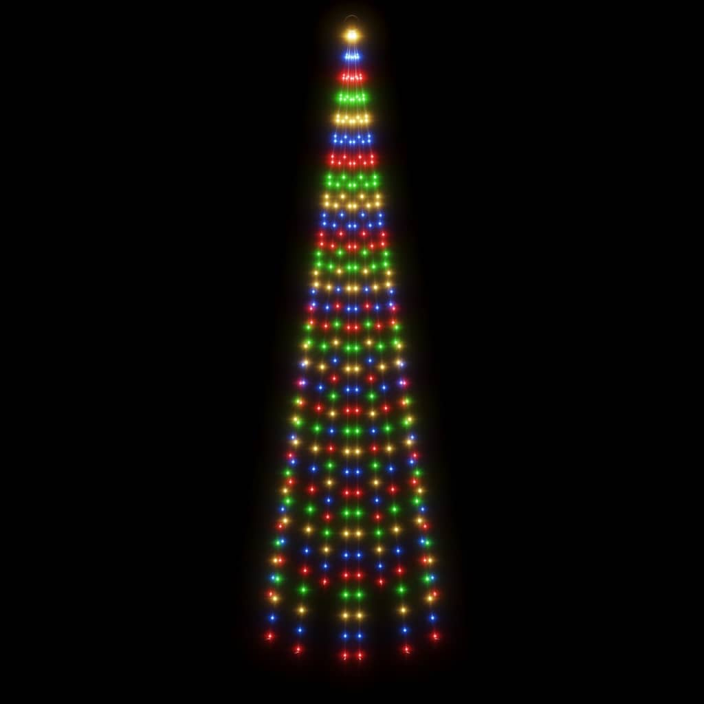 vidaXL Christmas Tree on Flagpole Colourful 310 LEDs 300 cm