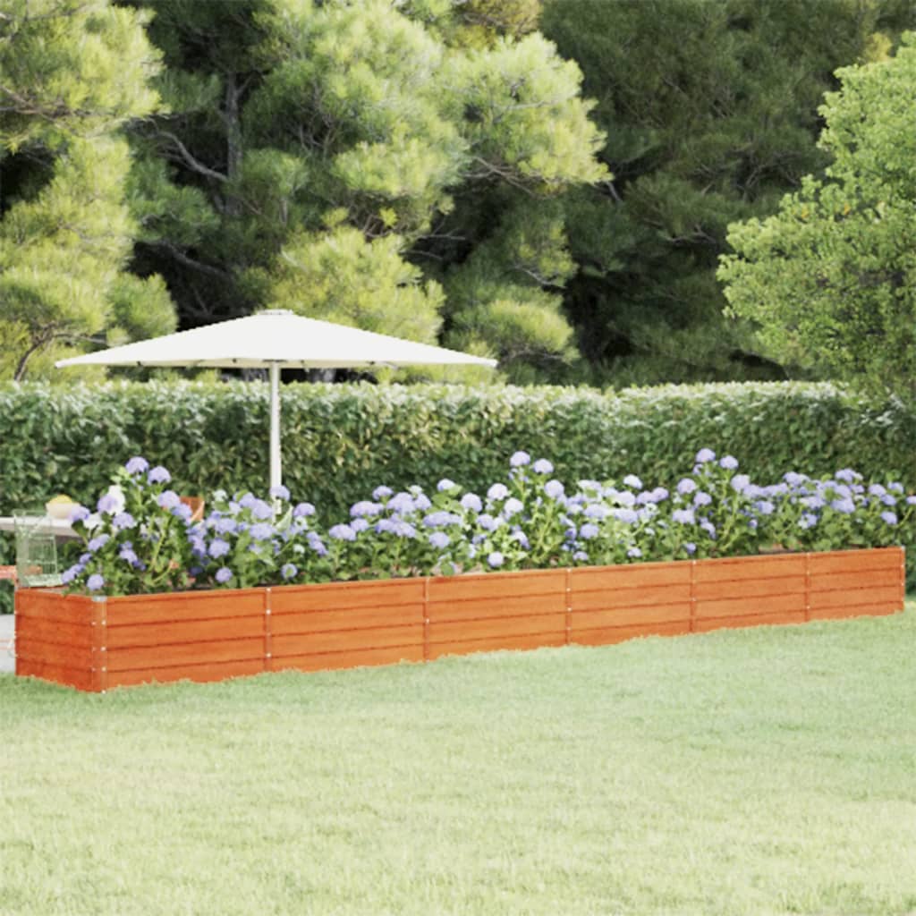 vidaXL Garden Raised Bed Rusty 600x80x45 cm Corten Steel