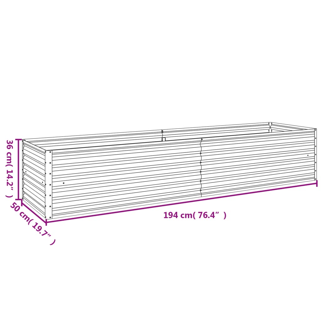 vidaXL Garden Raised Bed 194x50x36 cm Corten Steel