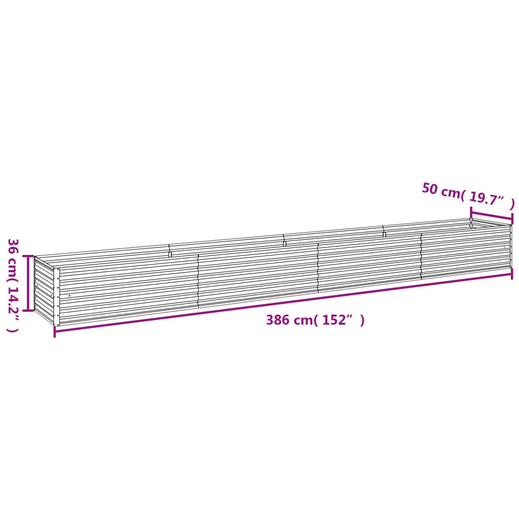 vidaXL Garden Raised Bed 386x50x36 cm Corten Steel