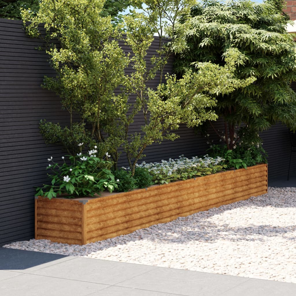 vidaXL Garden Raised Bed 386x50x36 cm Corten Steel