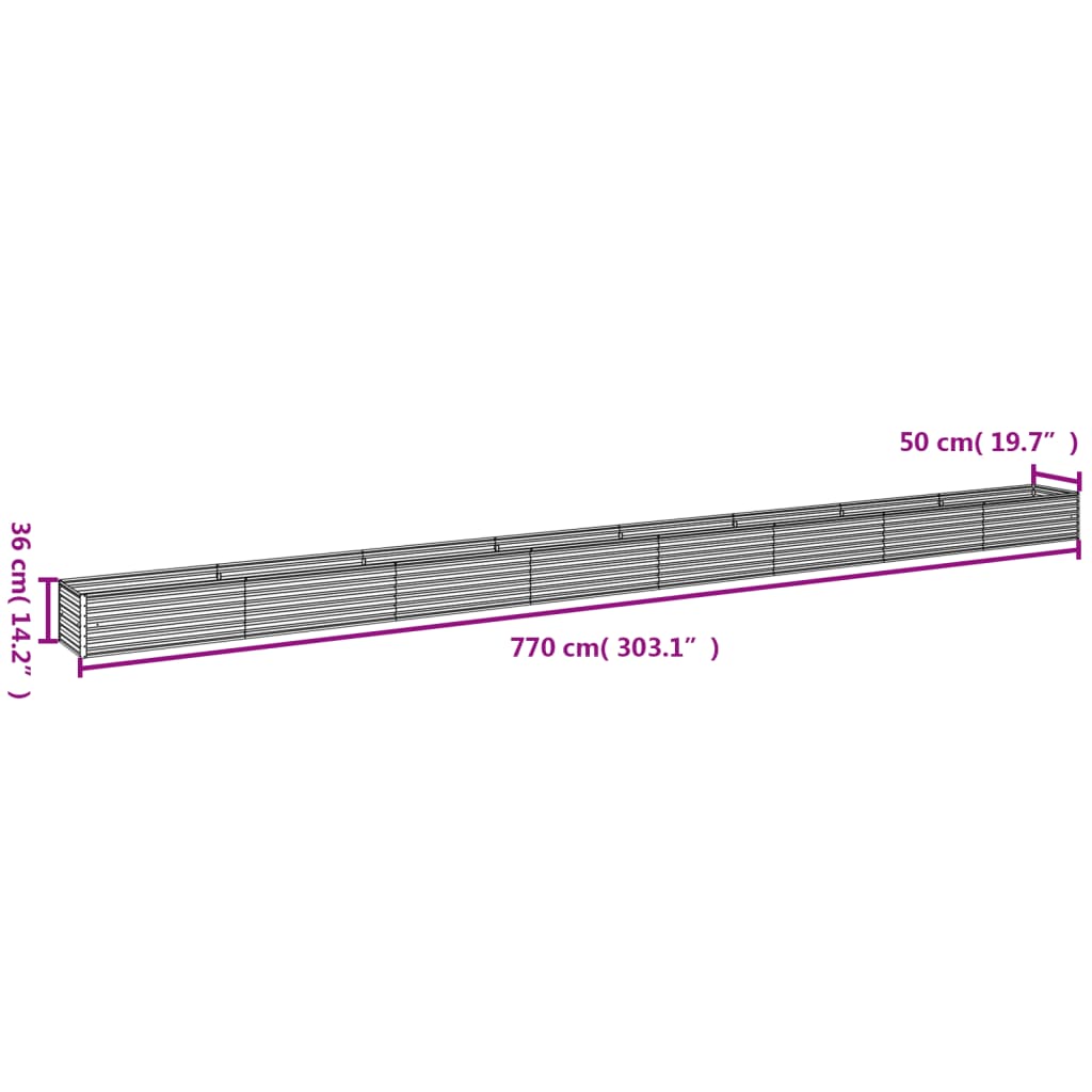 vidaXL Garden Raised Bed 770x50x36 cm Corten Steel