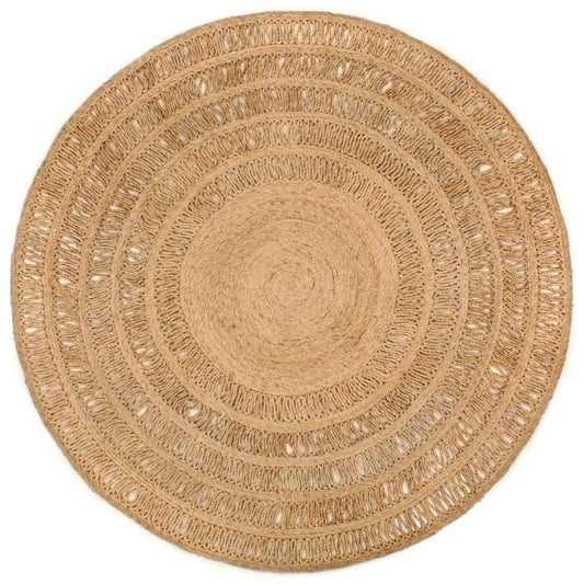 vidaXL Area Rug Hand-braided Jute 180 cm Round