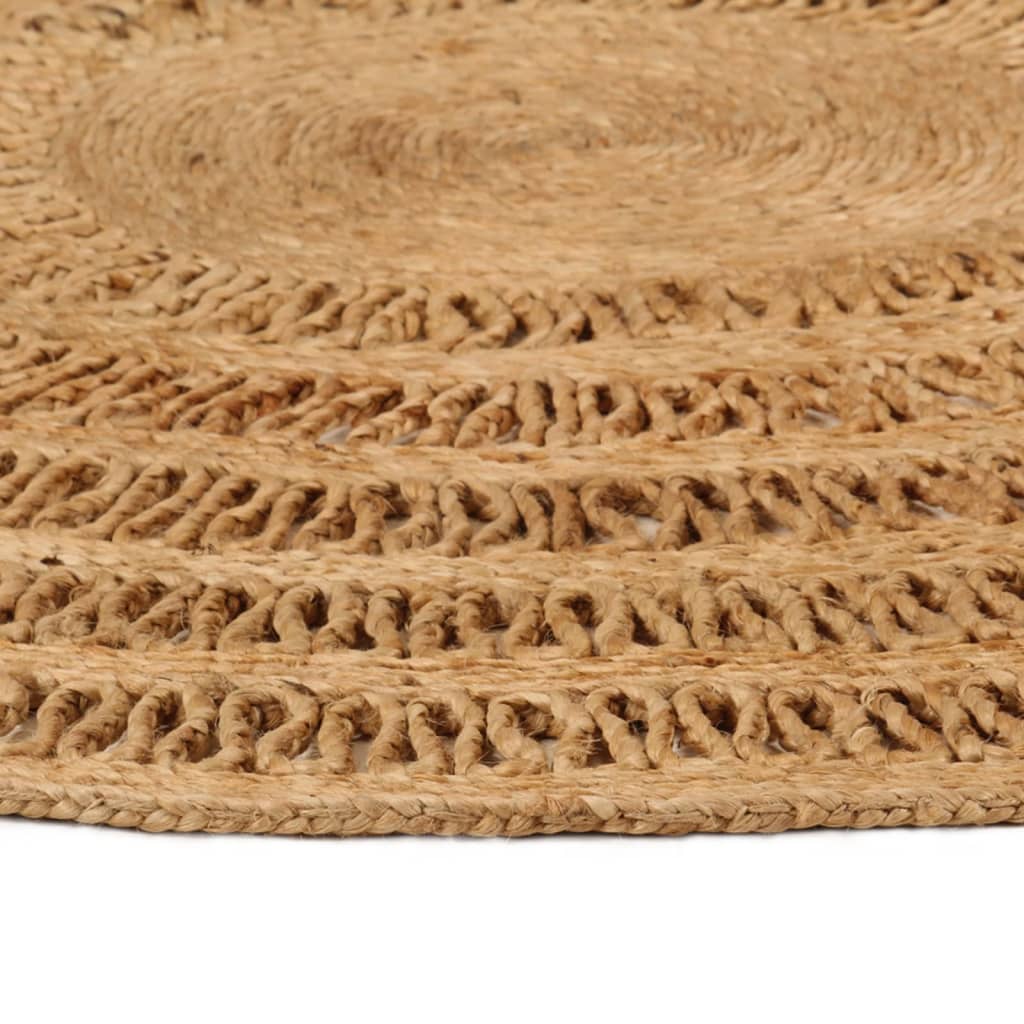 vidaXL Area Rug Hand-braided Jute 180 cm Round