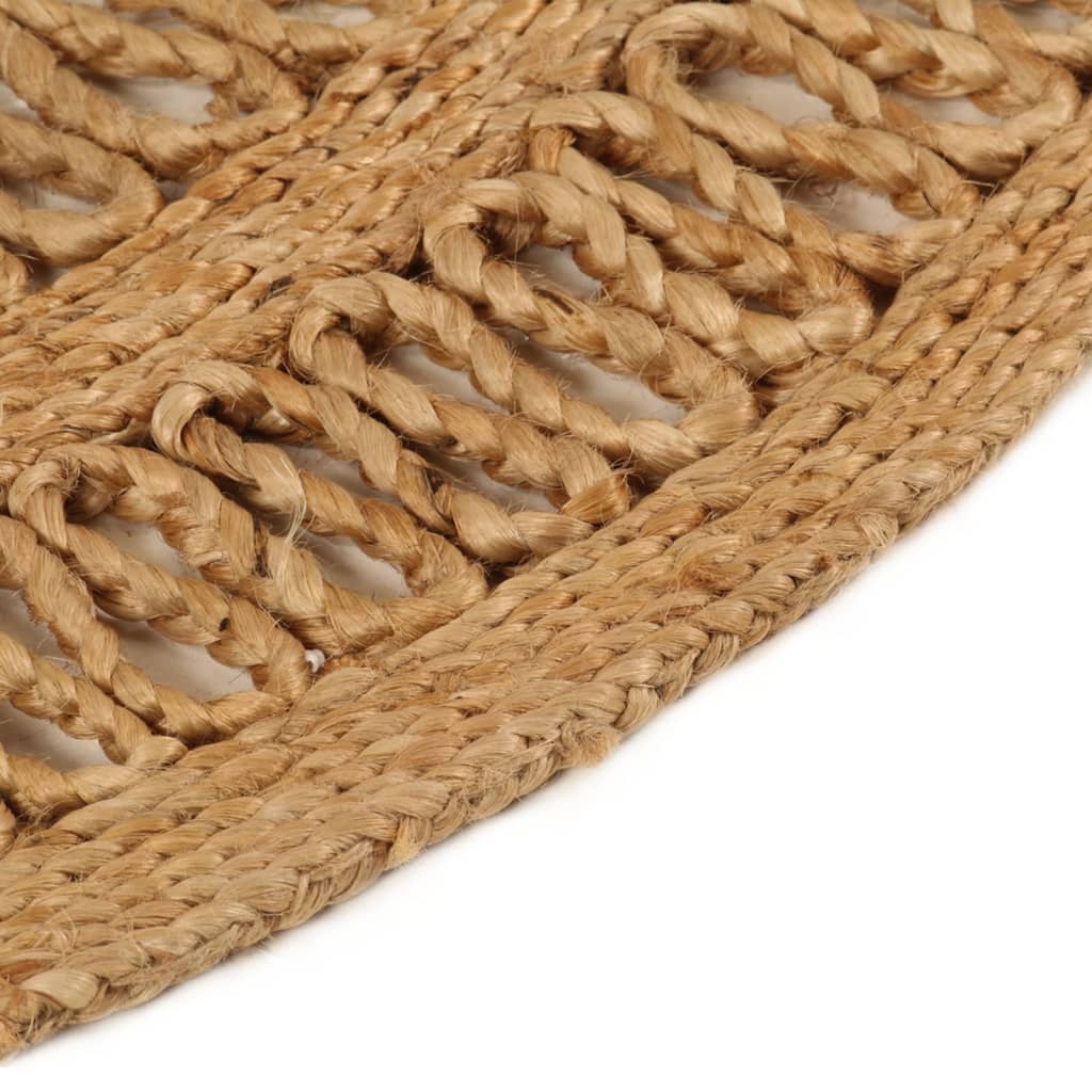 vidaXL Area Rug Hand-braided Jute 180 cm Round