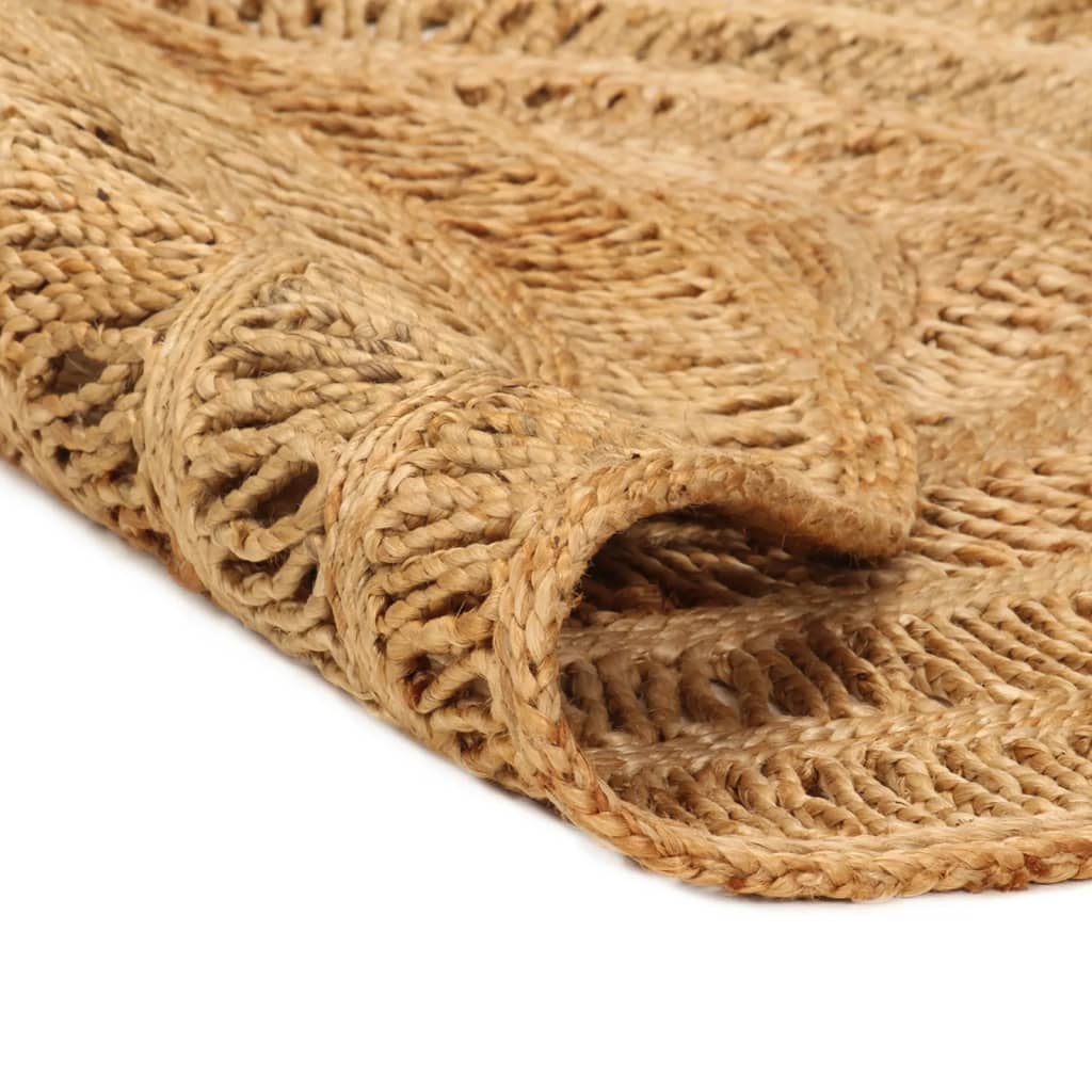 vidaXL Area Rug Hand-braided Jute 180 cm Round