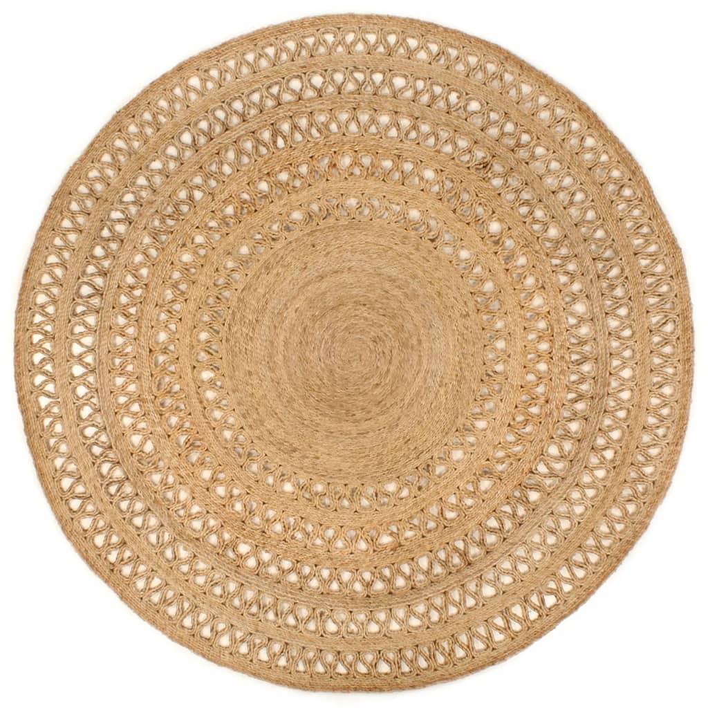 vidaXL Area Rug Hand-braided Jute 180 cm Round