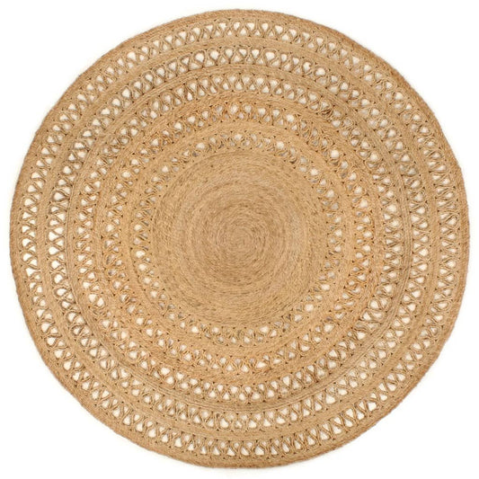 vidaXL Area Rug Hand-braided Jute 180 cm Round