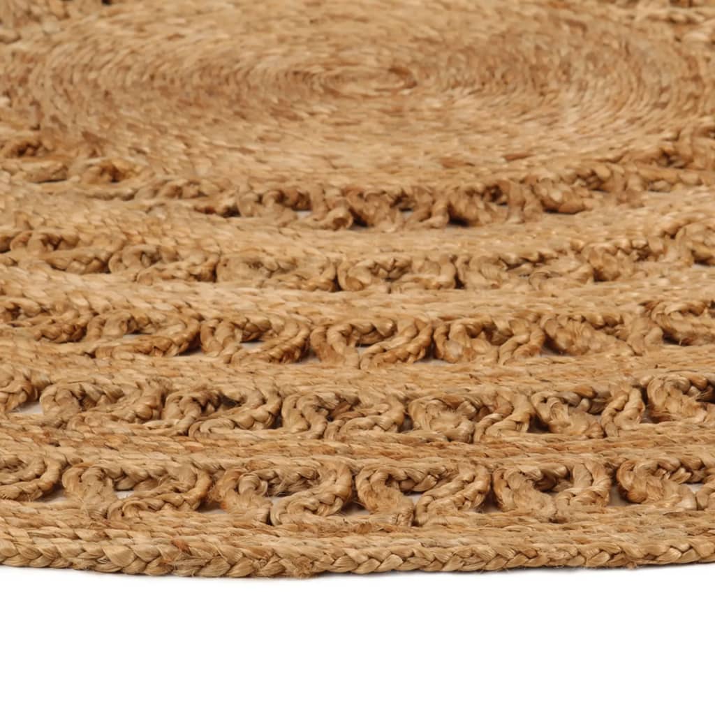 vidaXL Area Rug Hand-braided Jute 180 cm Round