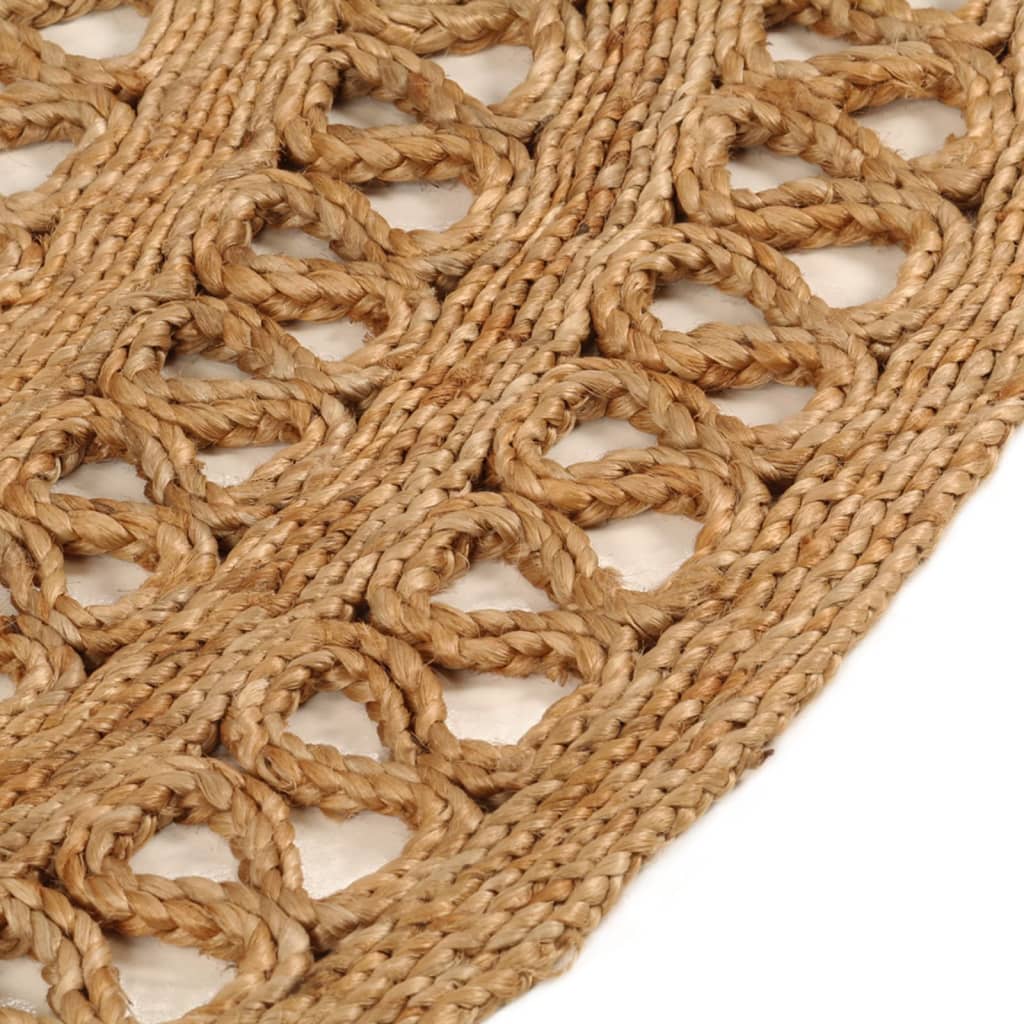 vidaXL Area Rug Hand-braided Jute 180 cm Round