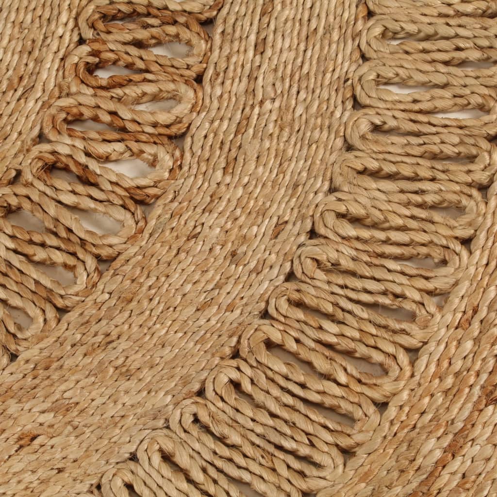 vidaXL Area Rug Hand-braided Jute 90 cm Round