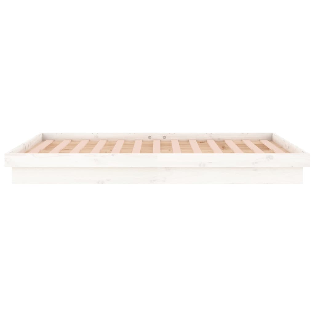 vidaXL LED Bed Frame without Mattress White 120x200 cm Solid Wood