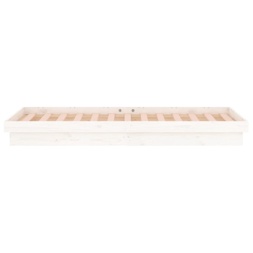 vidaXL LED Bed Frame without Mattress White Small Single Solid Wood