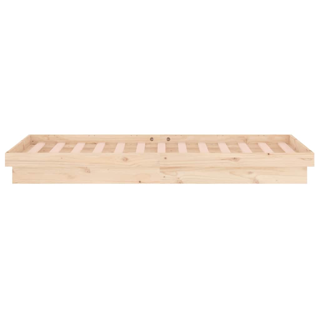 LED Bed Frame without Mattress Single Solid Wood