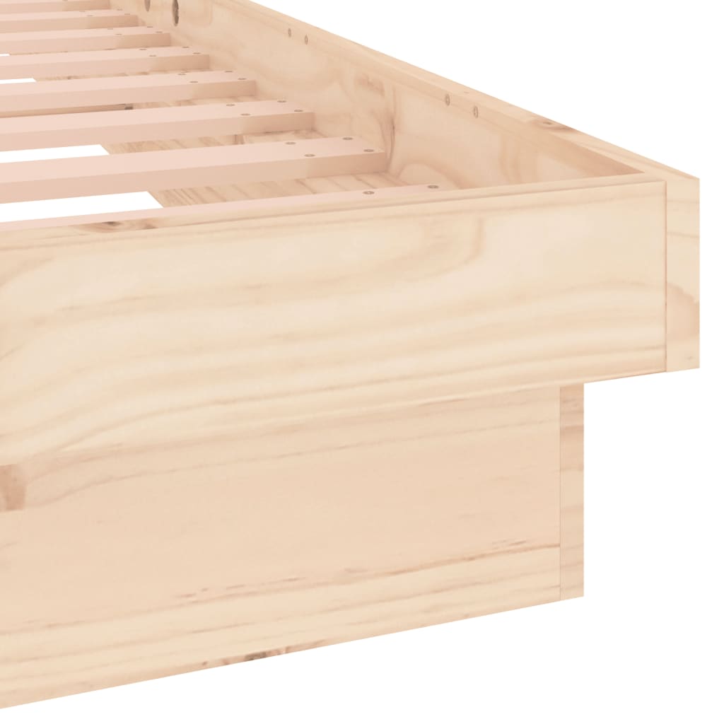LED Bed Frame without Mattress 140x190 cm Solid Wood