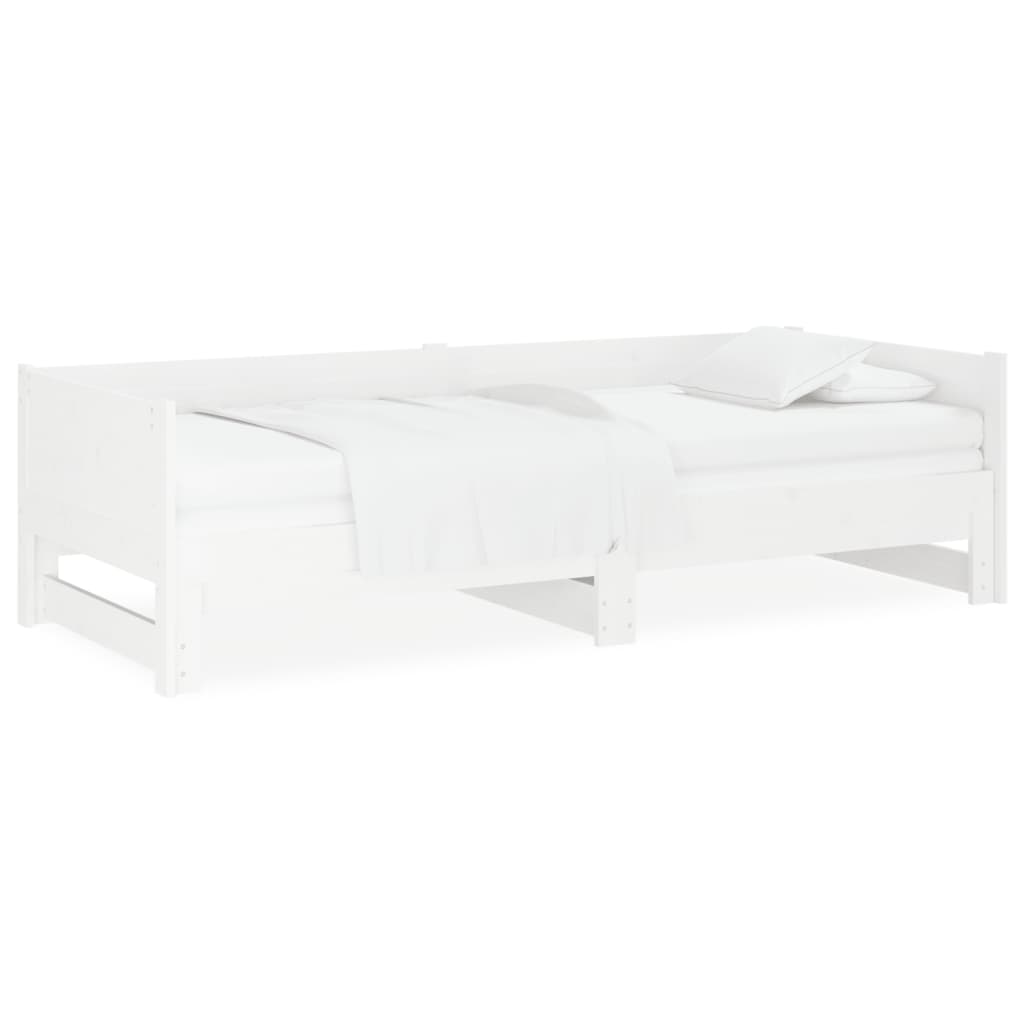 vidaXL Pull-out Day Bed without Mattress White 2x(90x200) cm