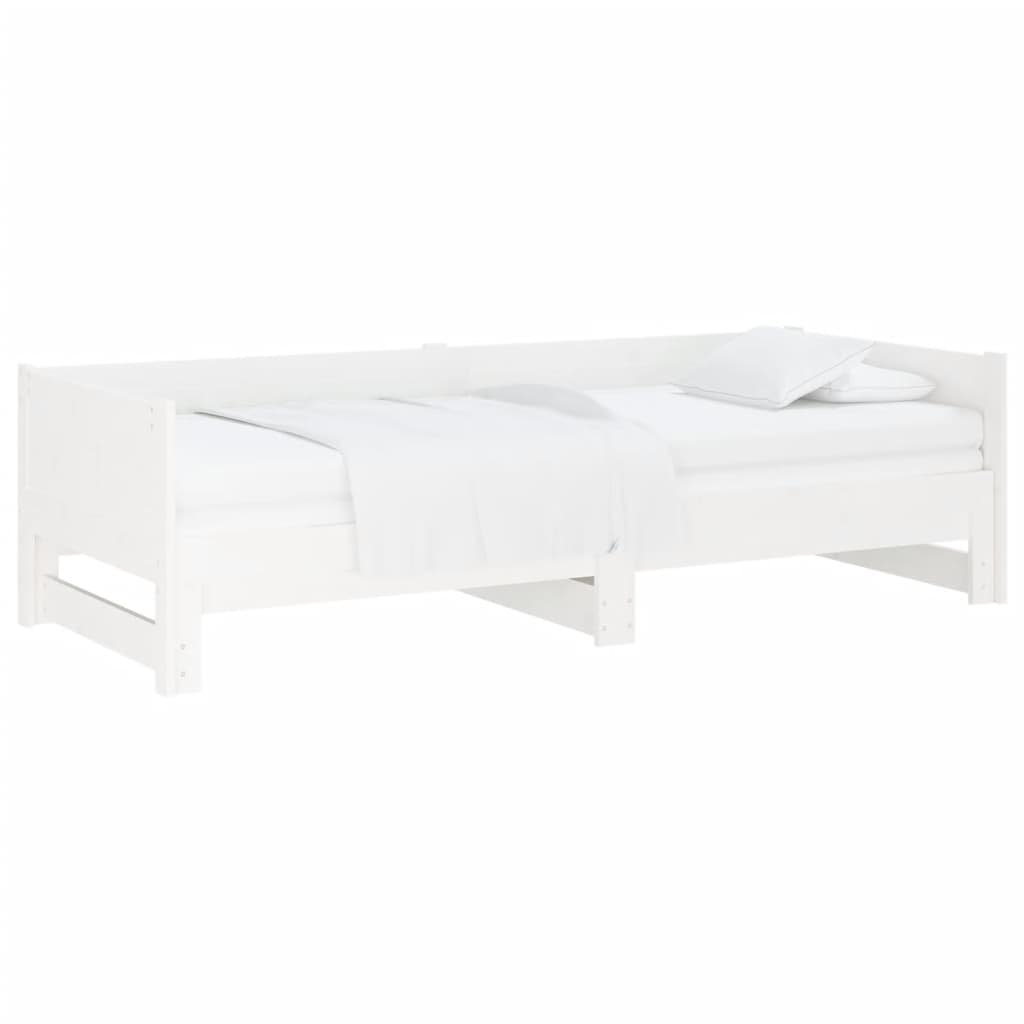 vidaXL Pull-out Day Bed without Mattress White 2x(90x200) cm