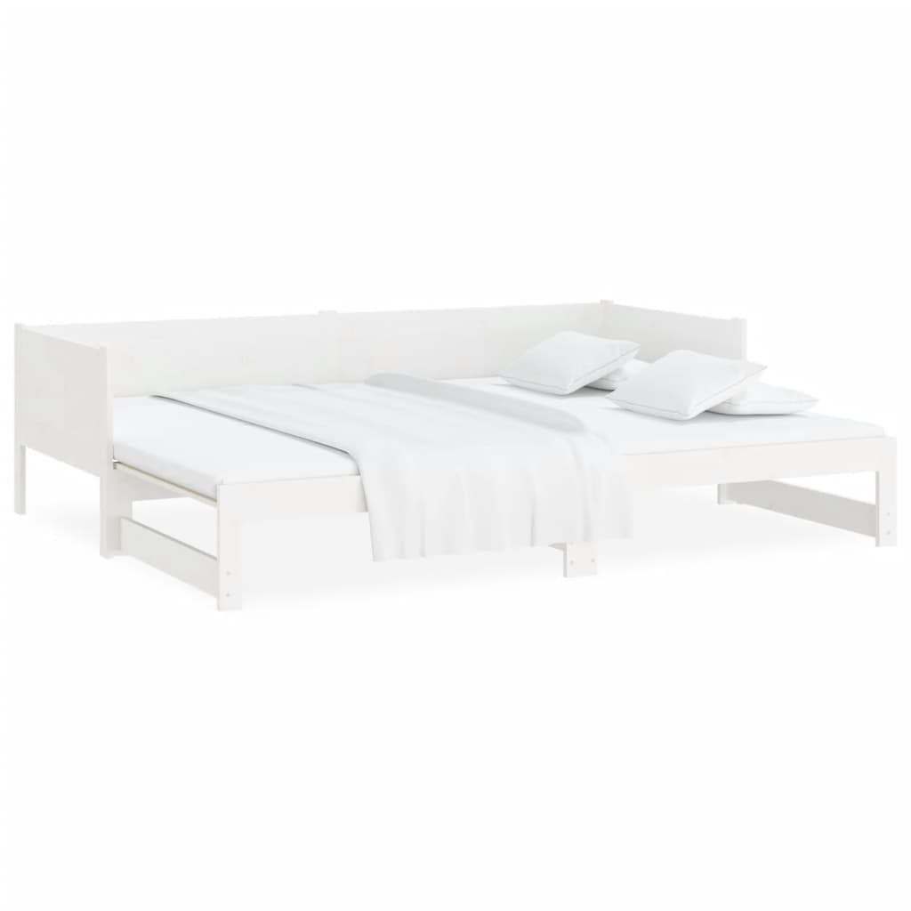 vidaXL Pull-out Day Bed without Mattress White 2x(90x200) cm