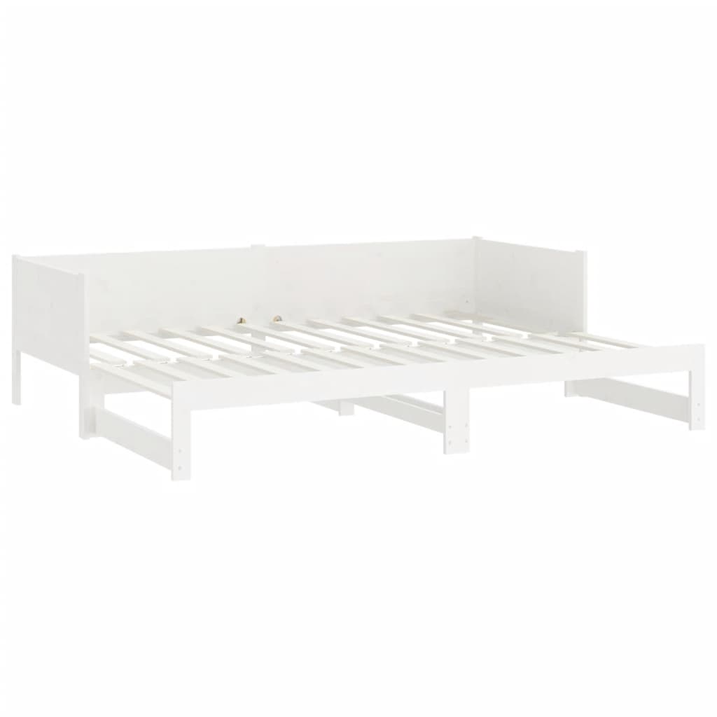 vidaXL Pull-out Day Bed without Mattress White 2x(90x200) cm