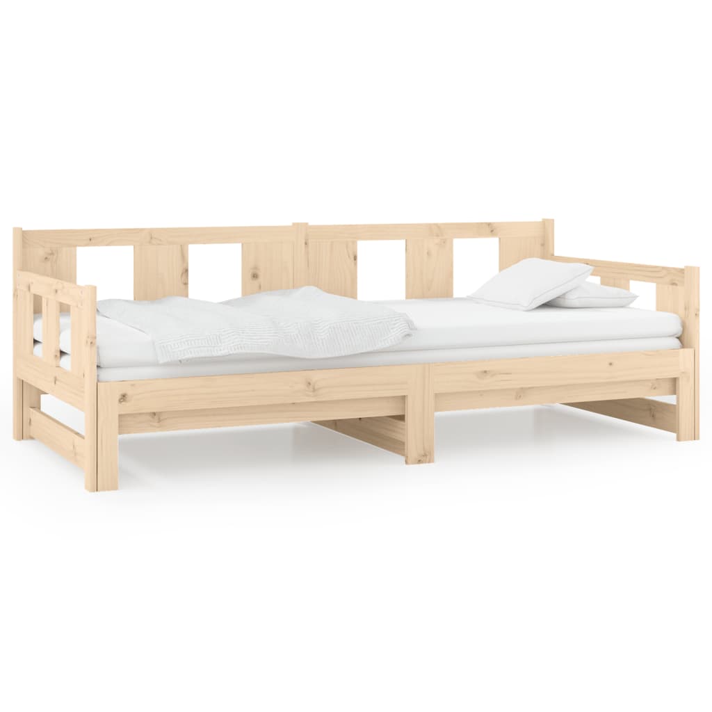 Pull-out Day Bed without Mattress Solid Wood Pine 2x(80x200) cm