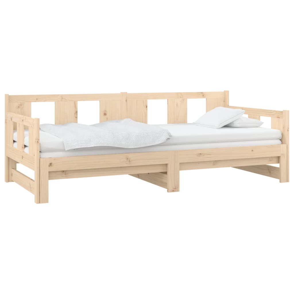 Pull-out Day Bed without Mattress Solid Wood Pine 2x(80x200) cm