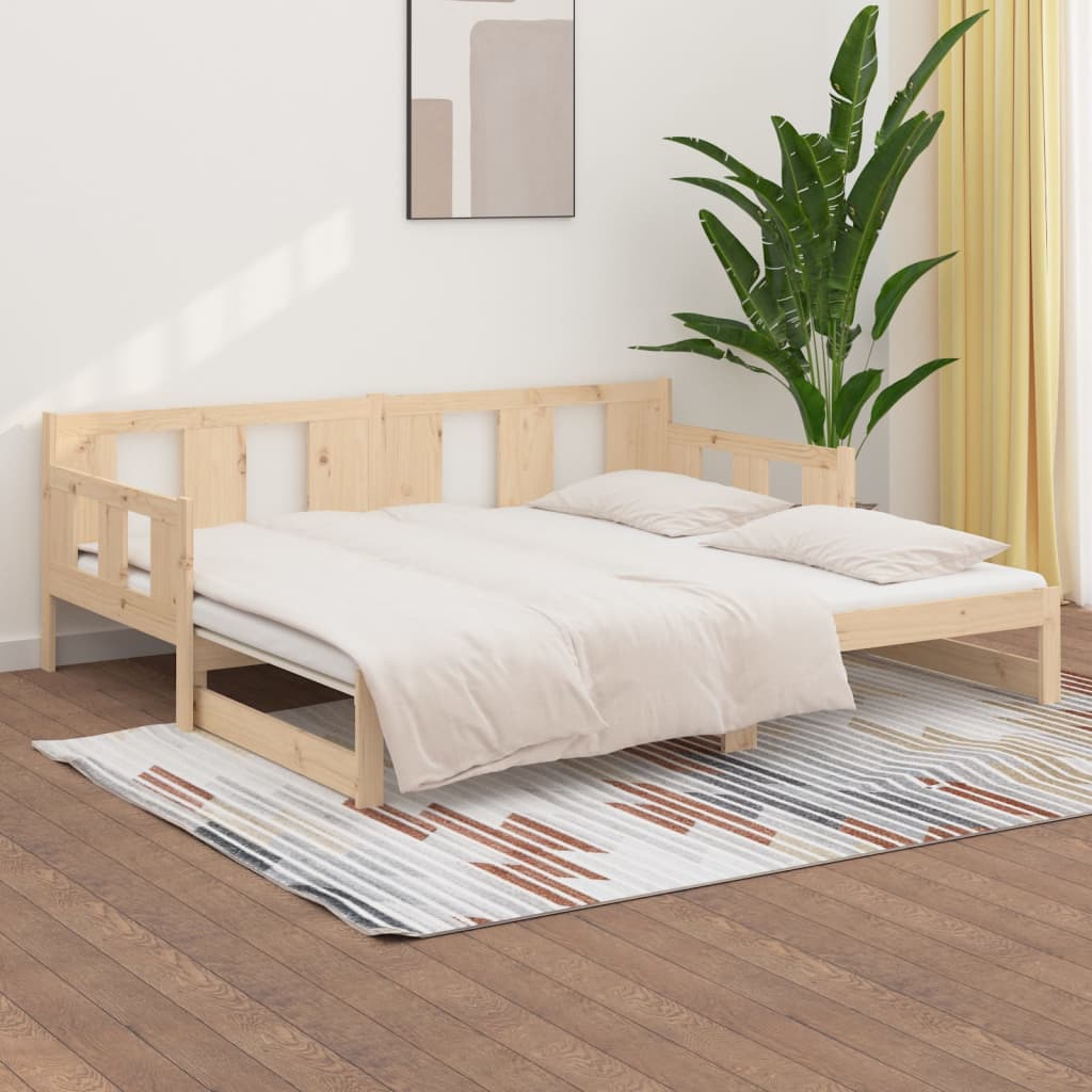 Pull-out Day Bed without Mattress Solid Wood Pine 2x(80x200) cm