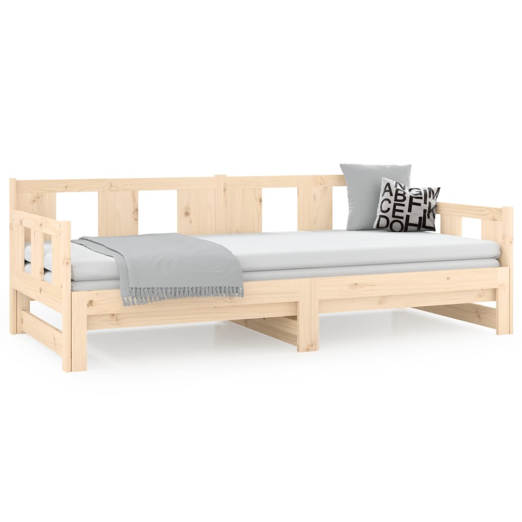 Pull-out Day Bed without Mattress Solid Wood Pine 2x(80x200) cm