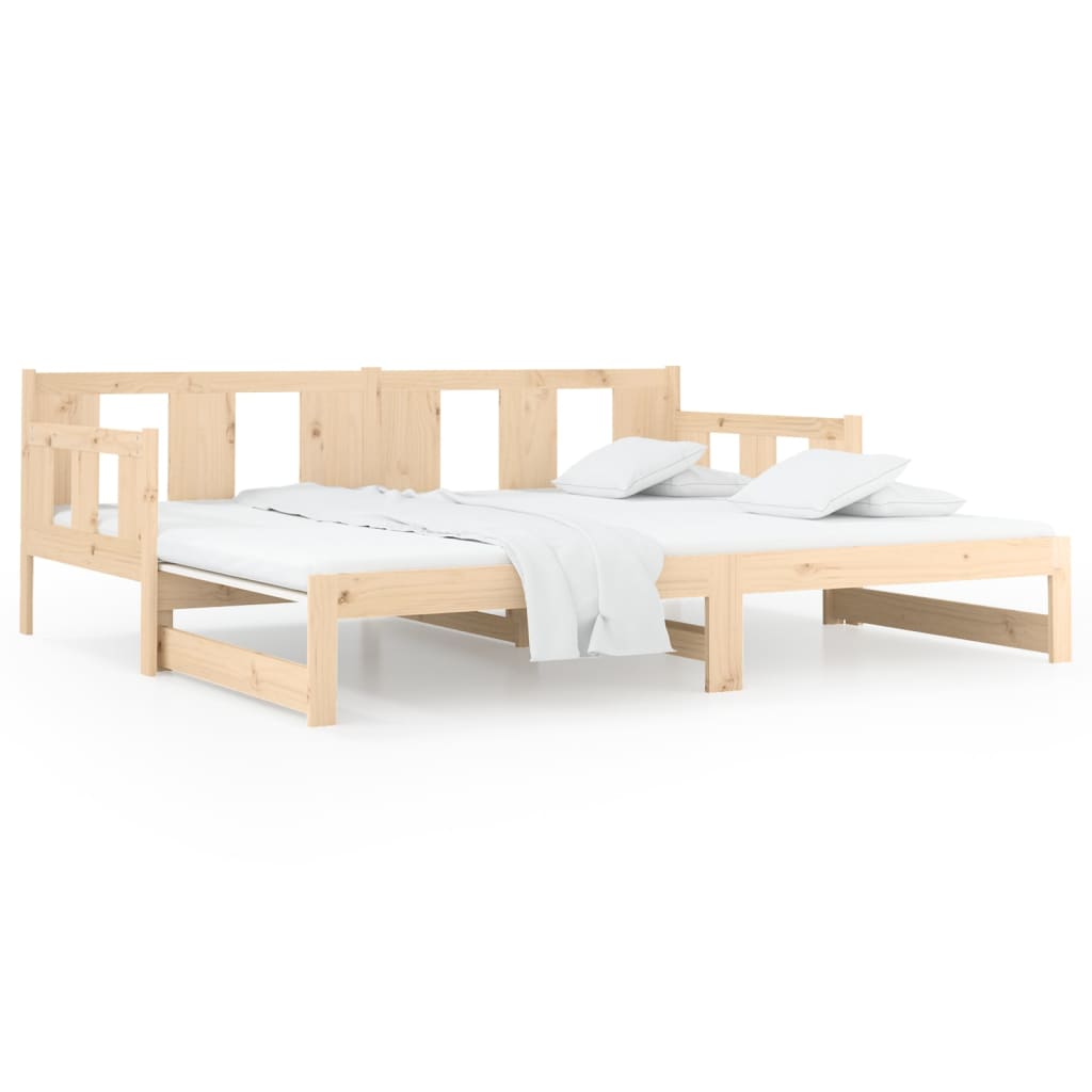 Pull-out Day Bed without Mattress Solid Wood Pine 2x(80x200) cm