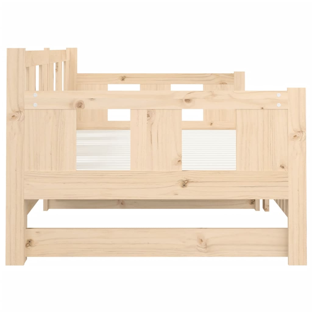 Pull-out Day Bed without Mattress Solid Wood Pine 2x(80x200) cm