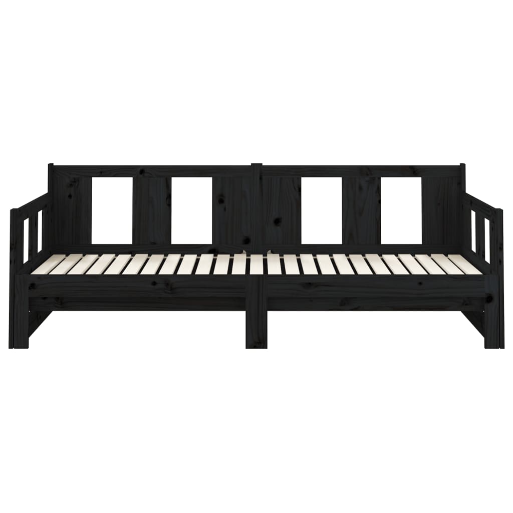 Pull-out Day Bed | Black | Solid pine wood | 2x