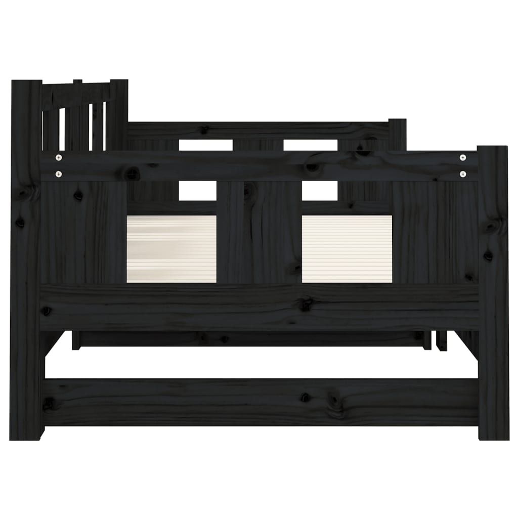 Pull-out Day Bed | Black | Solid pine wood | 2x