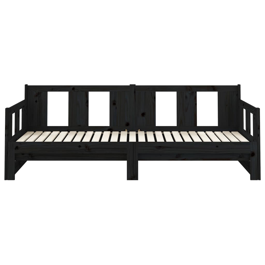 Pull-out Day Bed | Black | Solid pine wood | Medium