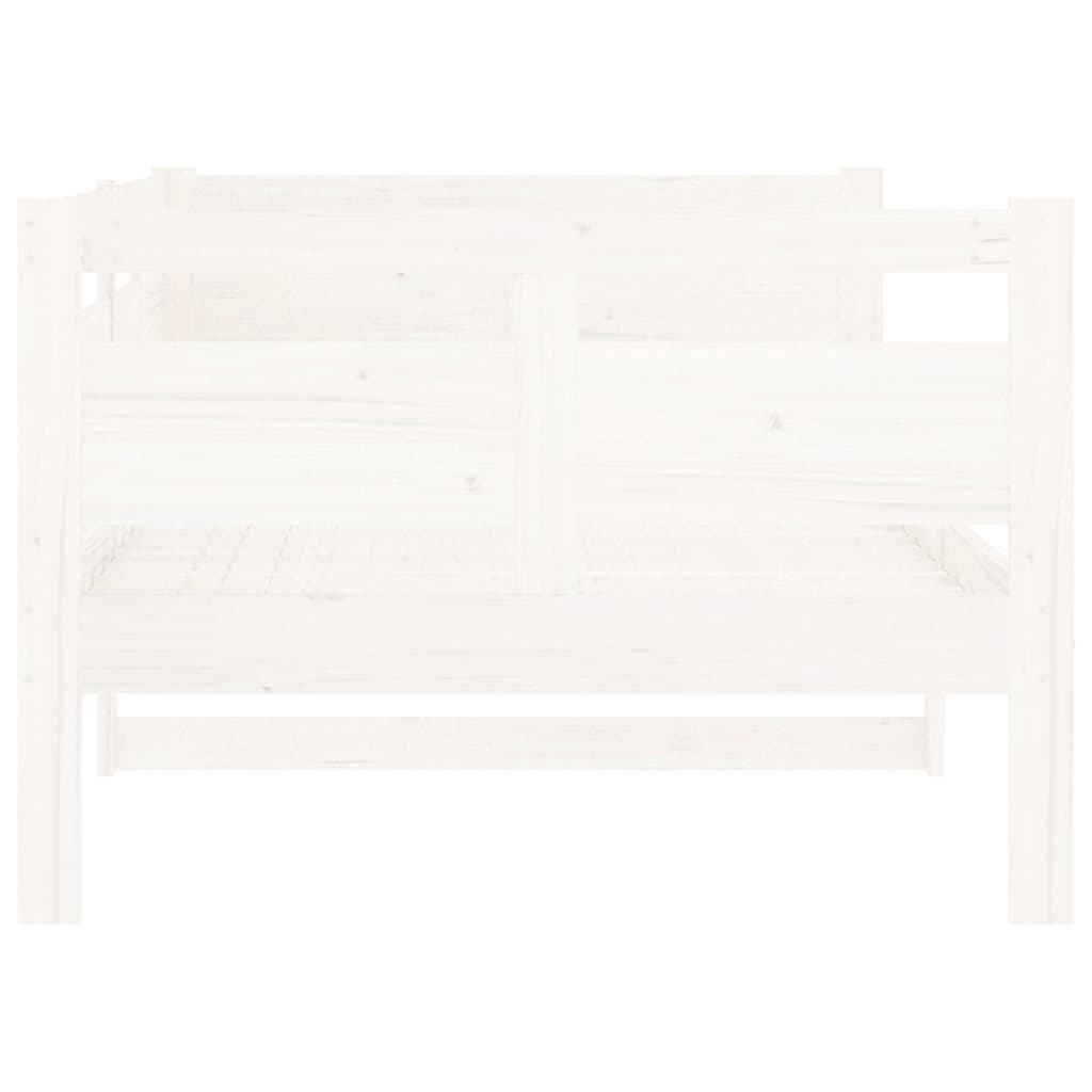 vidaXL Day Bed without Mattress White Solid Wood Pine 90x200 cm