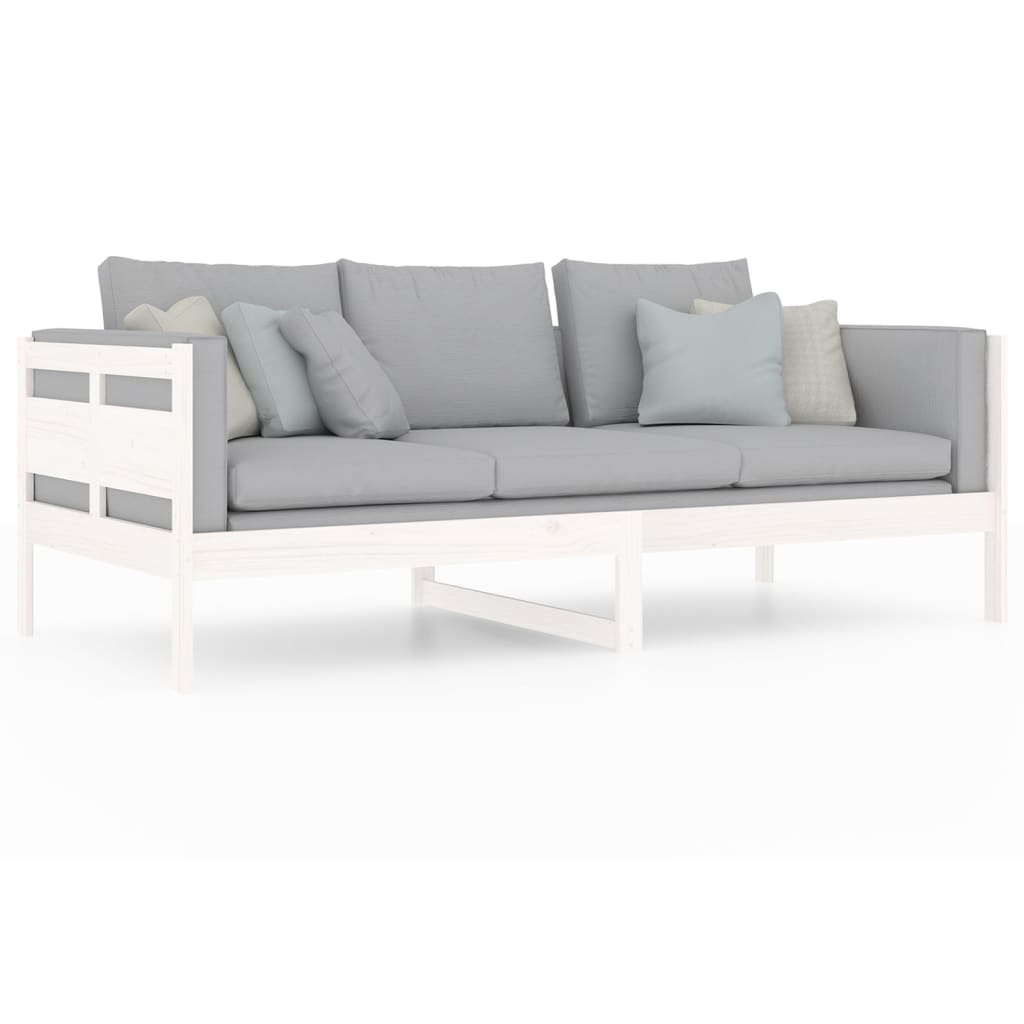 vidaXL Day Bed without Mattress White Solid Wood Pine 90x200 cm