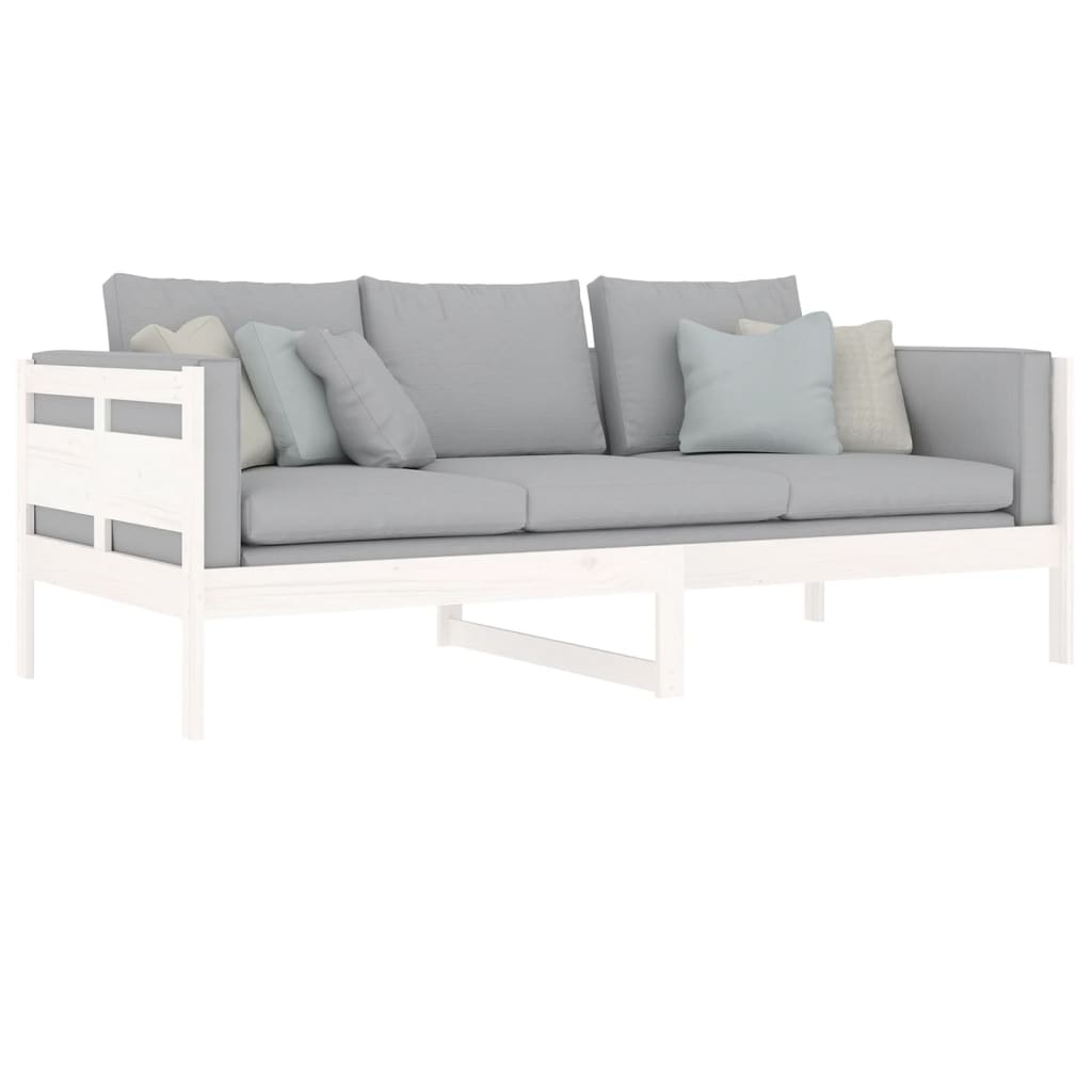 vidaXL Day Bed without Mattress White Solid Wood Pine 90x200 cm