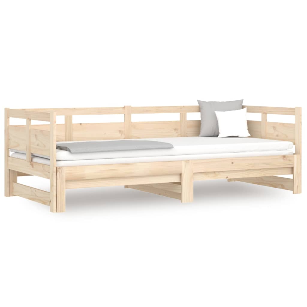 Pull-out Day Bed without Mattress Solid Wood Pine 2x(80x200) cm
