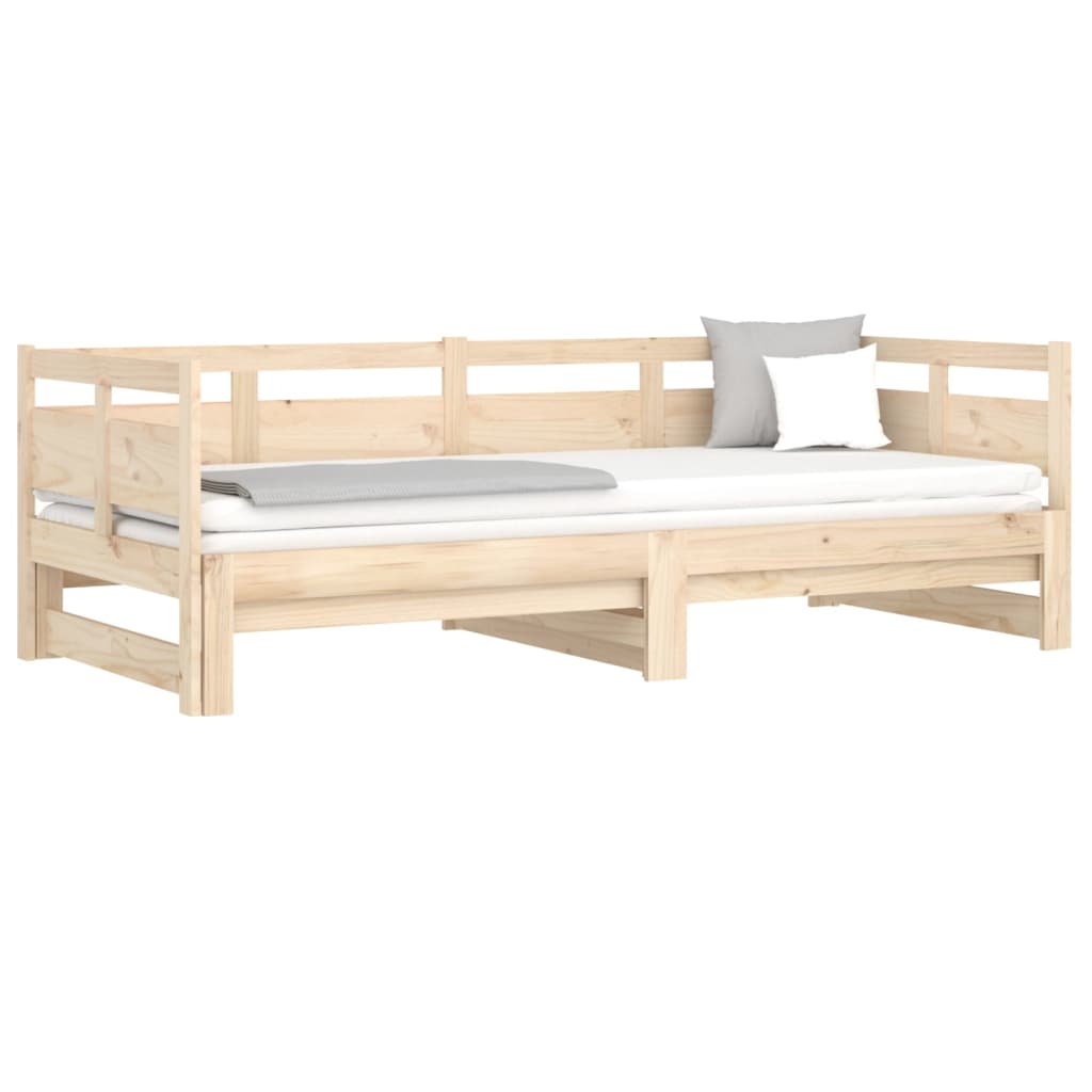 Pull-out Day Bed without Mattress Solid Wood Pine 2x(80x200) cm