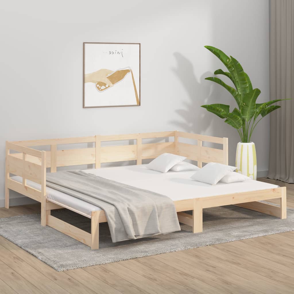 Pull-out Day Bed without Mattress Solid Wood Pine 2x(80x200) cm
