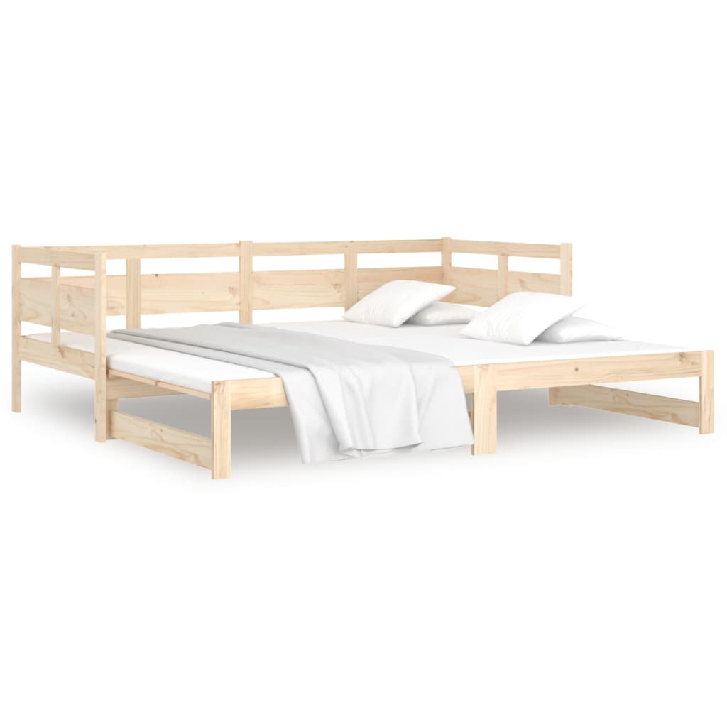 Pull-out Day Bed without Mattress Solid Wood Pine 2x(80x200) cm