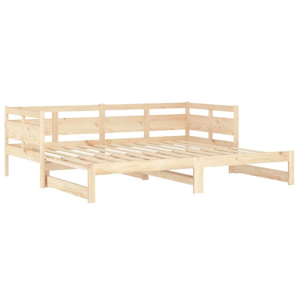 Pull-out Day Bed without Mattress Solid Wood Pine 2x(80x200) cm