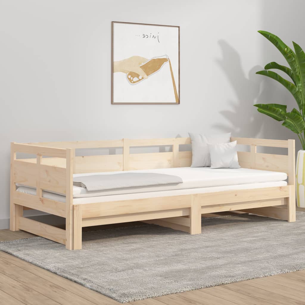 Pull-out Day Bed without Mattress Solid Wood Pine 2x(80x200) cm