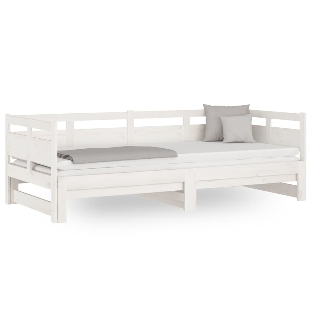Pull-out Day Bed without Mattress White 2x(80x200) cm