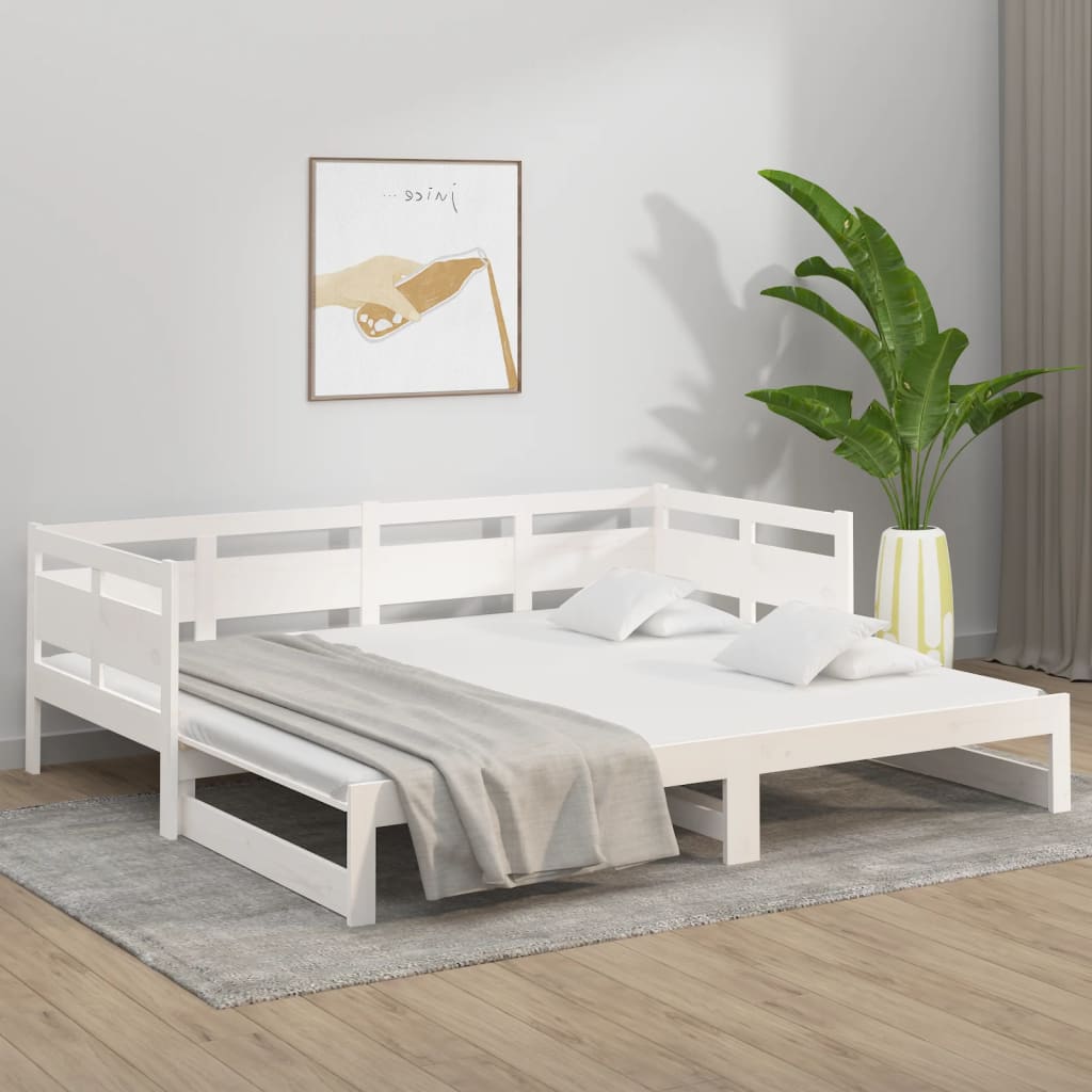 Pull-out Day Bed without Mattress White 2x(80x200) cm