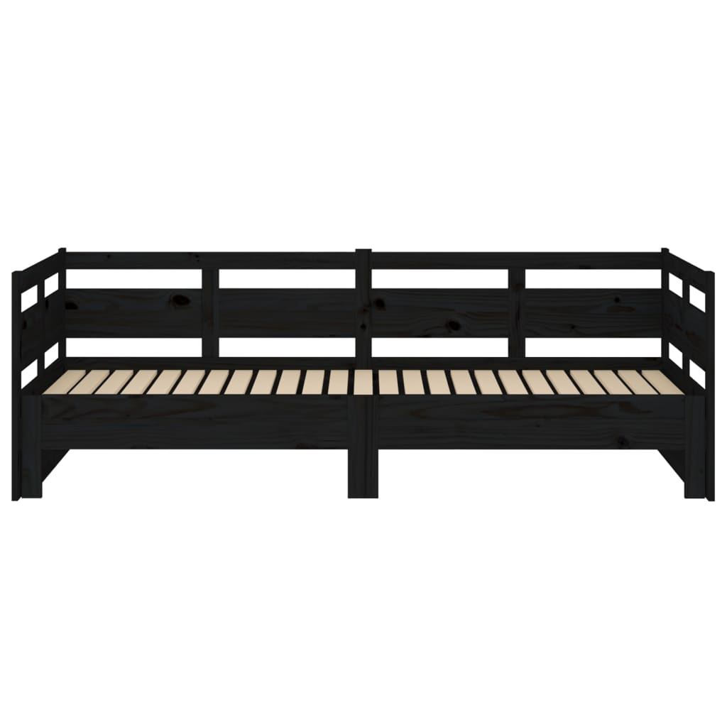 Pull-out Day Bed without Mattress Black 2x(90x190) cm