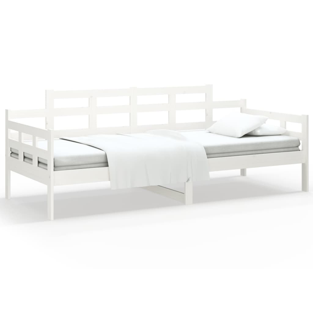 vidaXL Day Bed without Mattress White Solid Wood Pine 90x200 cm