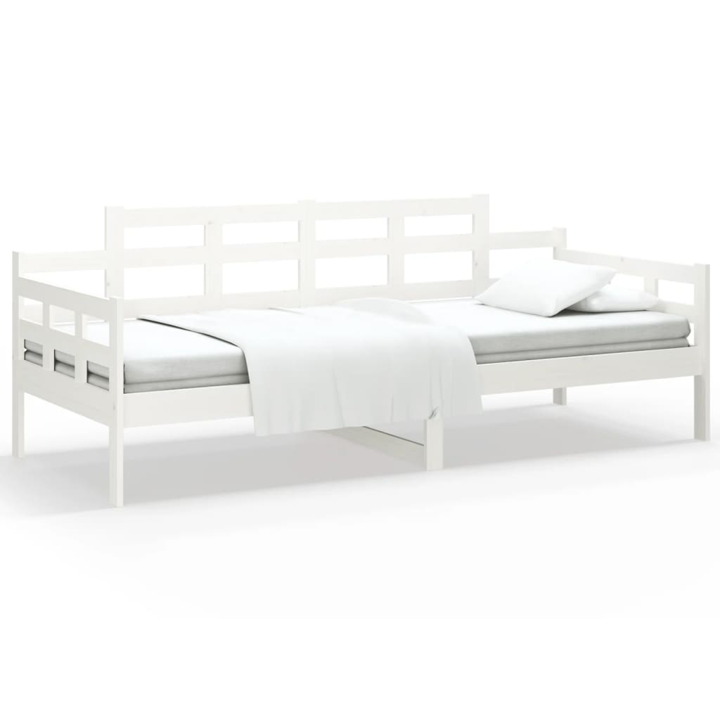 vidaXL Day Bed without Mattress White Solid Wood Pine 80x200 cm