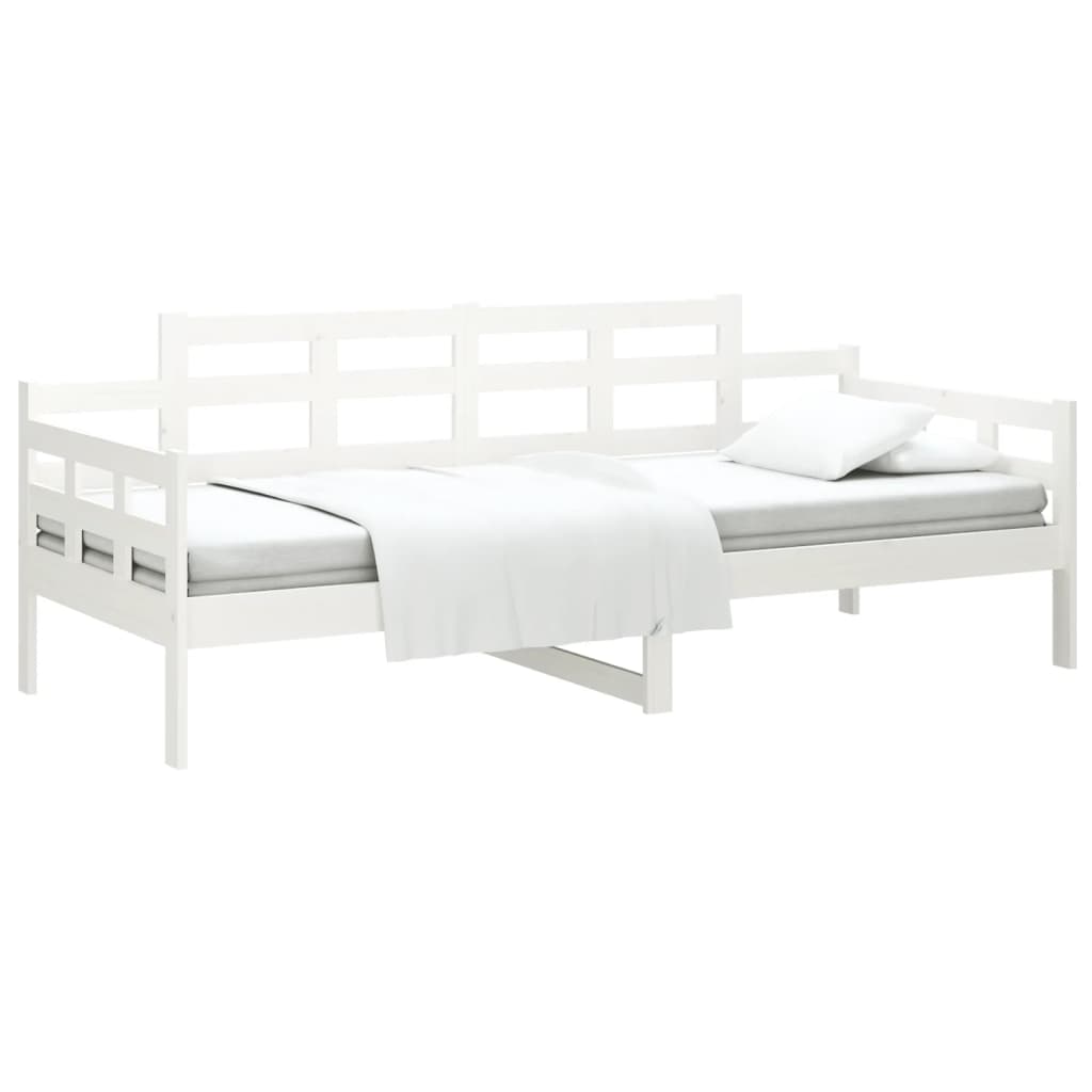 vidaXL Day Bed without Mattress White Solid Wood Pine 80x200 cm