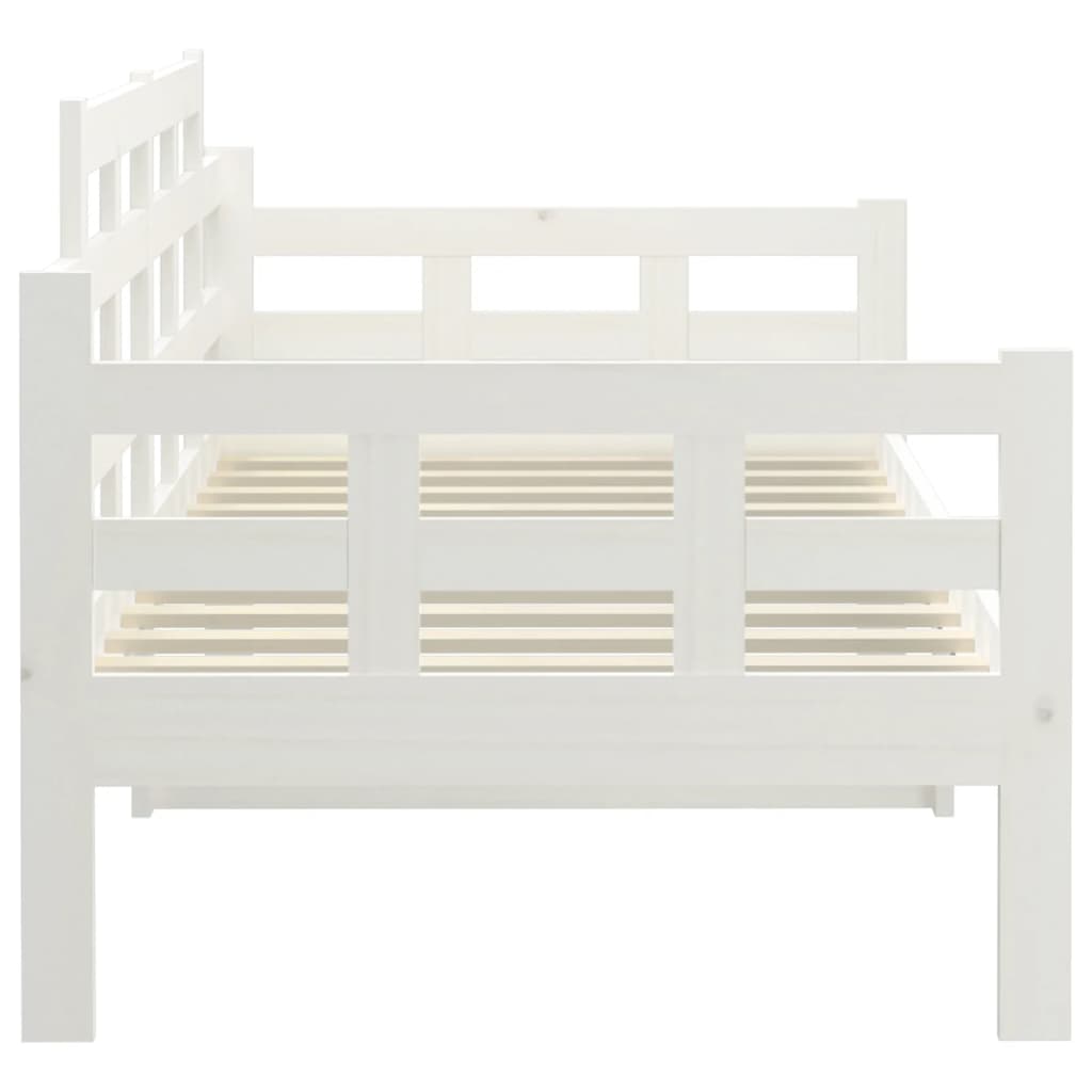 vidaXL Day Bed without Mattress White Solid Wood Pine 80x200 cm