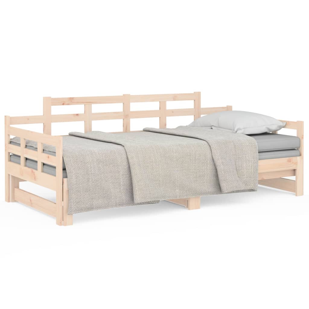 vidaXL Pull-out Day Bed without Mattress Solid Wood Pine 2x cm